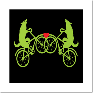 Wolf bicycle love nice cute cool colorful Posters and Art